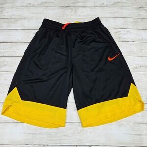 Nike Basketball Shorts Mens Medium Black Yellow AJ3914-017 Dri-FIT Mesh Athletic